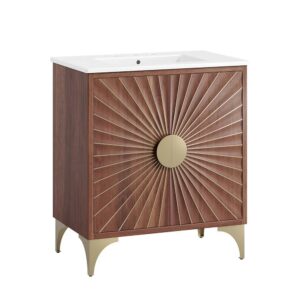 Daylight 30" Bathroom Vanity in White Walnut by Modway