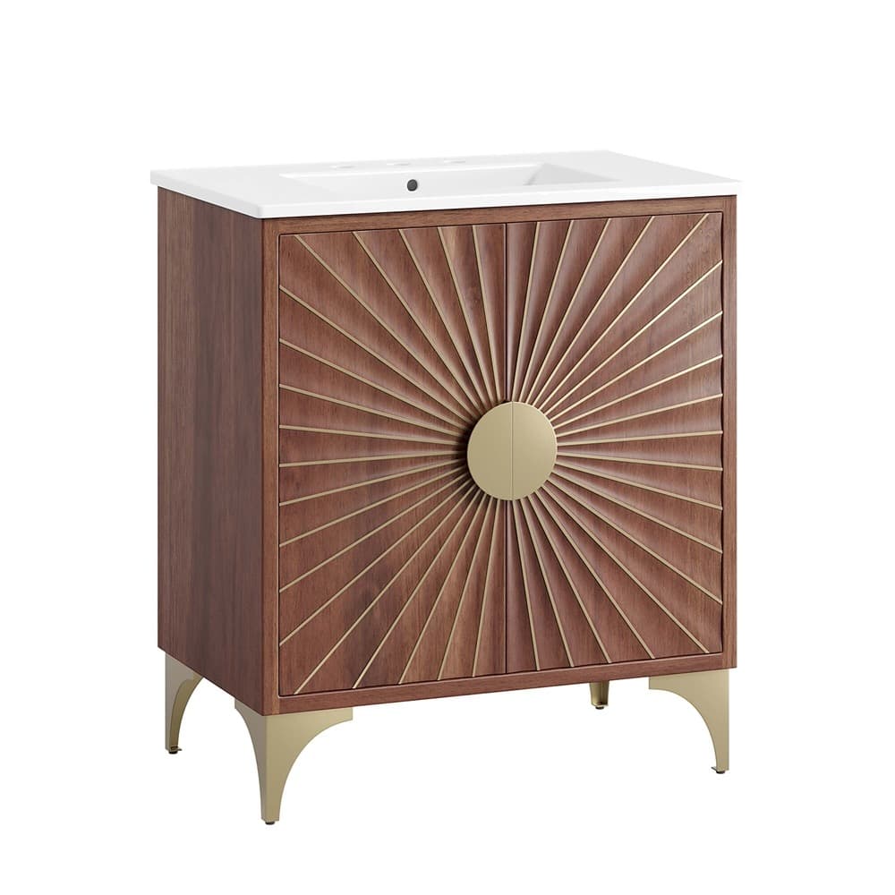 Daylight 30" Bathroom Vanity in White Walnut by Modway