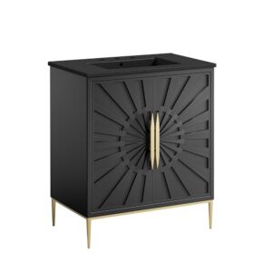 Awaken 30" Bathroom Vanity in Black Black by Modway