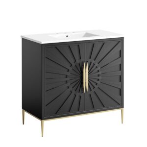 Awaken 36" Bathroom Vanity in White Black by Modway