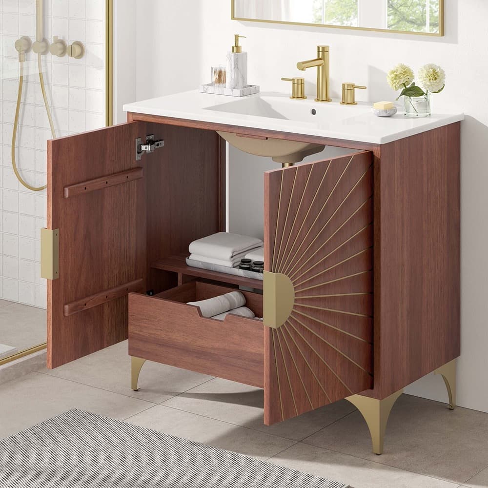 Daylight 36" Bathroom Vanity in White Walnut by Modway - Image 12