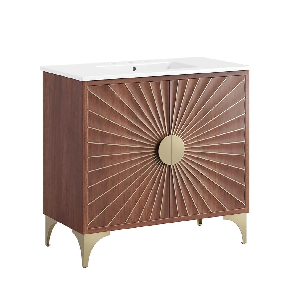 Daylight 36" Bathroom Vanity in White Walnut by Modway