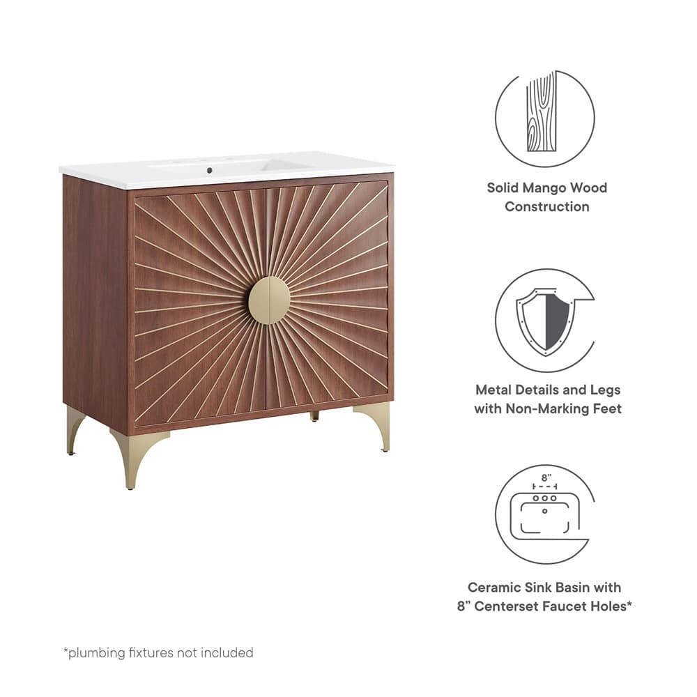 Daylight 36" Bathroom Vanity in White Walnut by Modway - Image 2