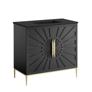 Awaken 36" Bathroom Vanity in Black Black by Modway