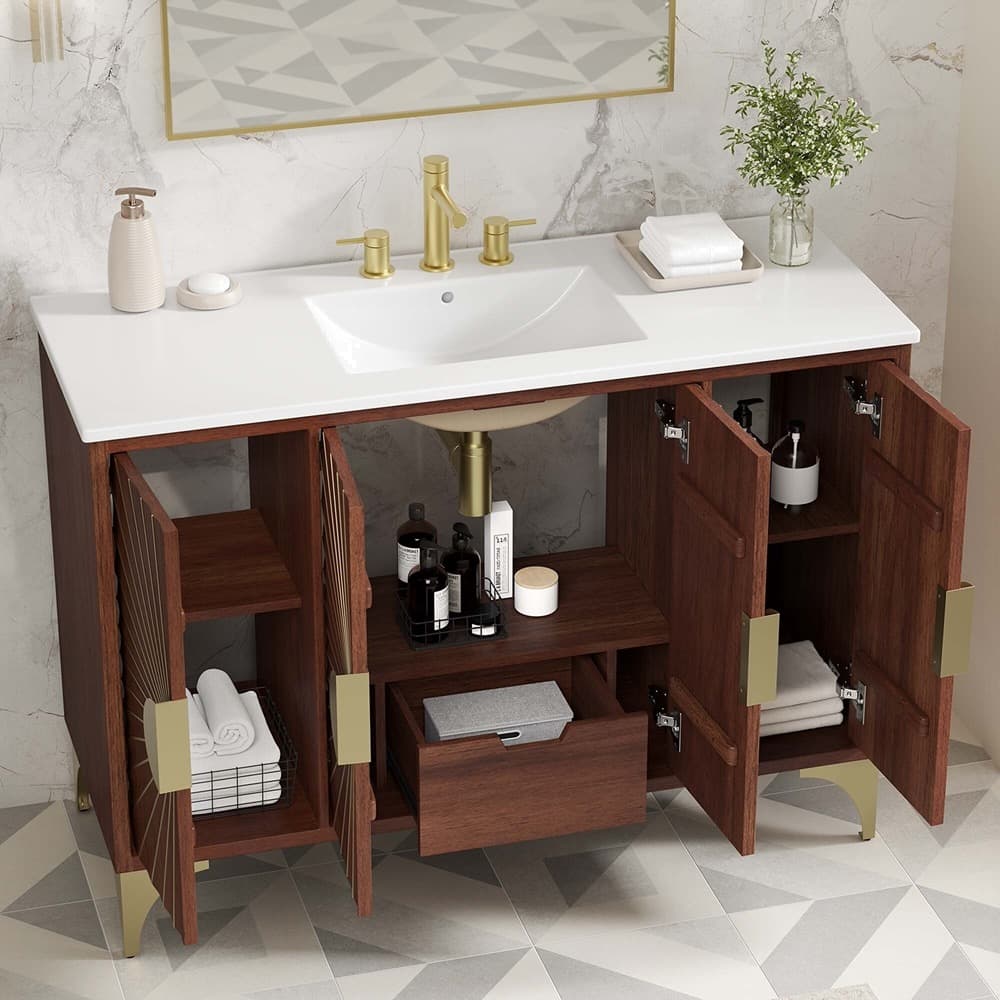 Daylight 48" Bathroom Vanity in White Walnut by Modway - Image 12