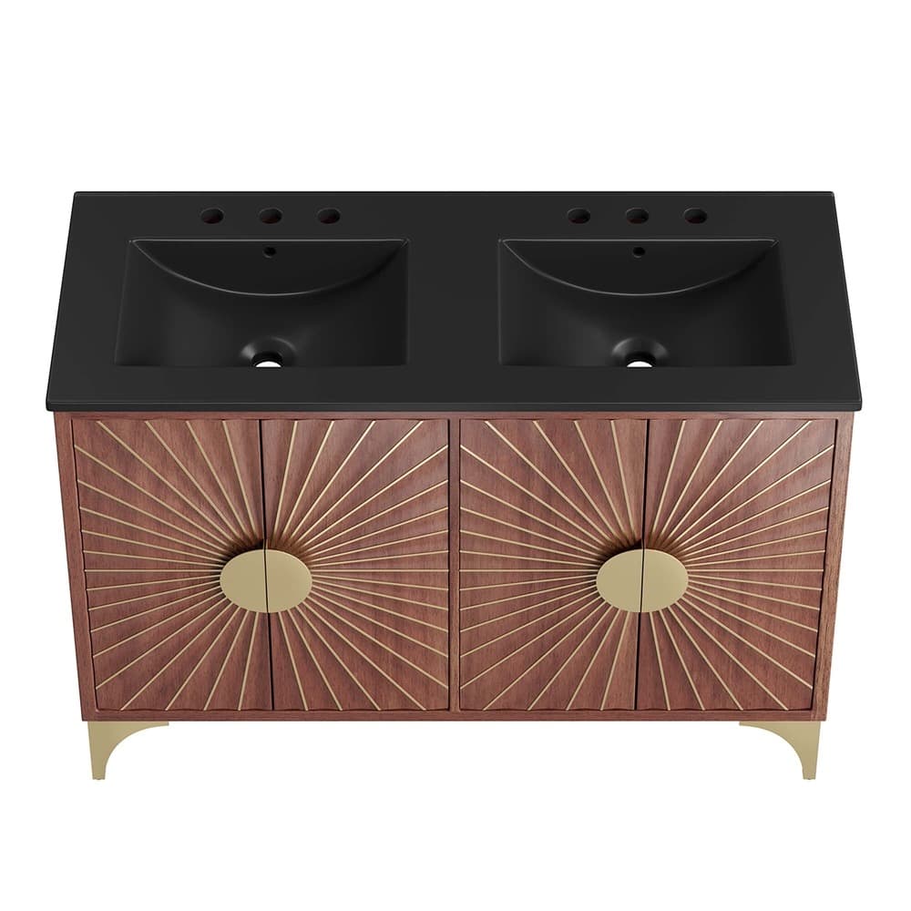 Daylight 48" Double Sink Bathroom Vanity in Black Walnut by Modway - Image 5