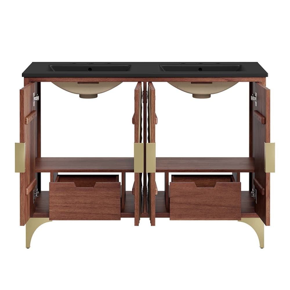 Daylight 48" Double Sink Bathroom Vanity in Black Walnut by Modway - Image 7