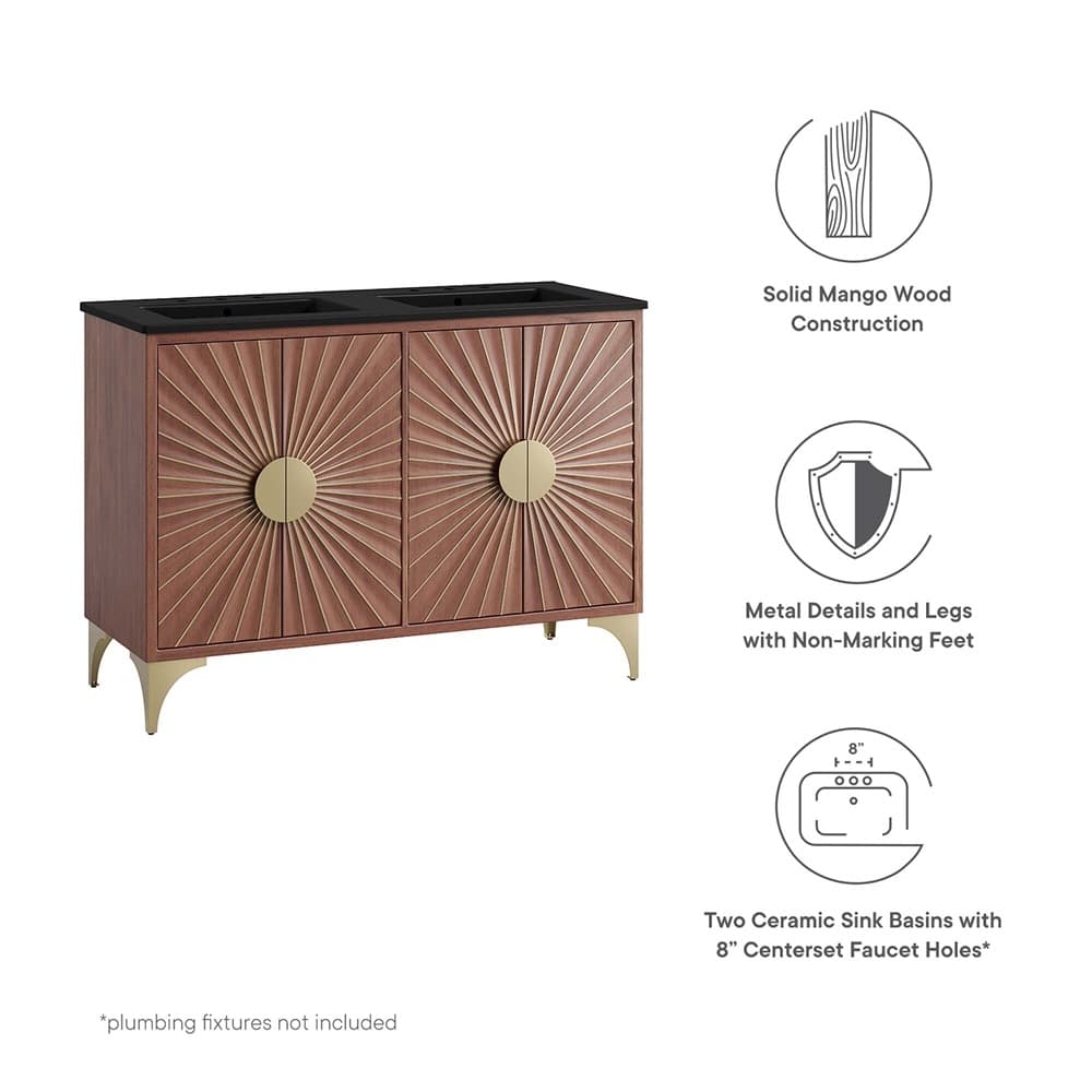 Daylight 48" Double Sink Bathroom Vanity in Black Walnut by Modway - Image 3