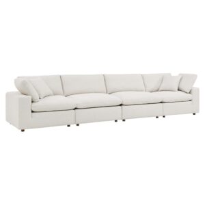 Commix Down Filled Overstuffed Boucle Fabric 4-Seater Sofa in Ivory by Modway