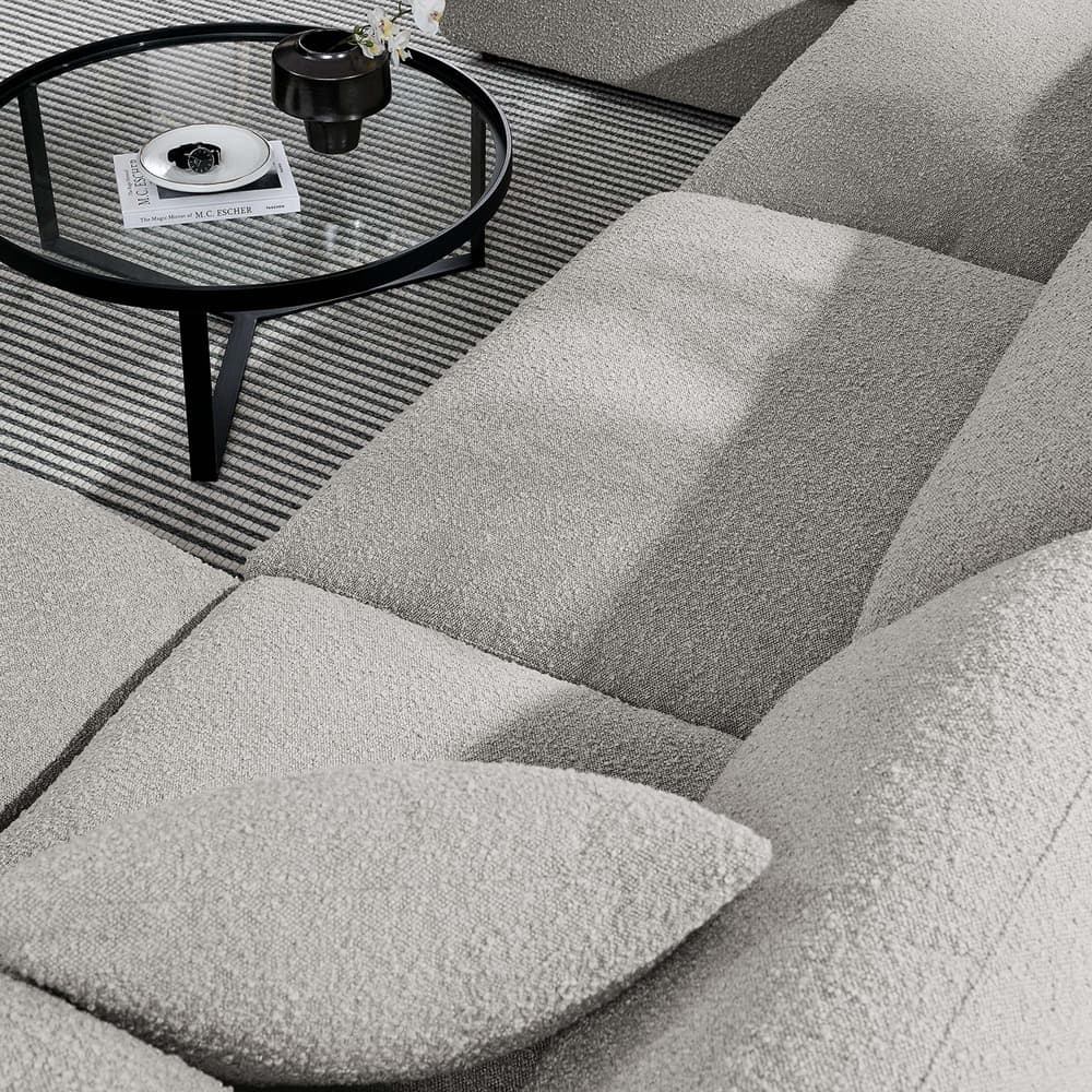 Commix 6-Piece Down Filled Overstuffed Boucle Sectional Sofa in Light Gray by Modway - Image 5