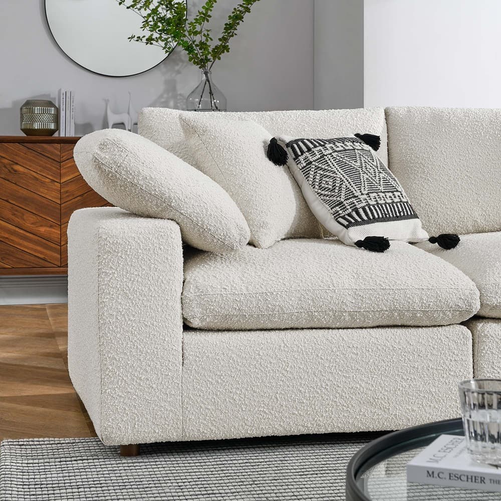Commix 5-Piece Down Filled Overstuffed Boucle Sectional Sofa in Ivory by Modway - Image 5
