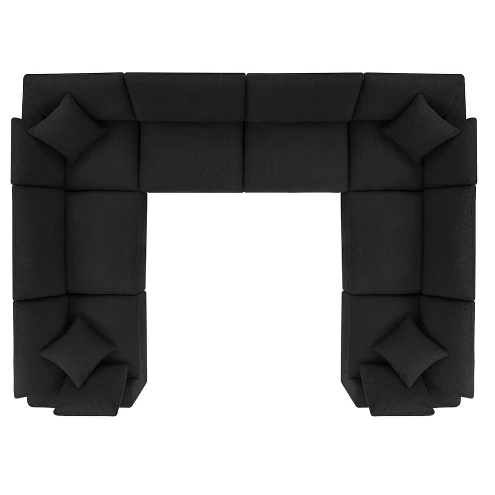 Commix 8-Piece Down Filled Overstuffed Boucle Fabric Sectional Sofa in Black by Modway - Image 3