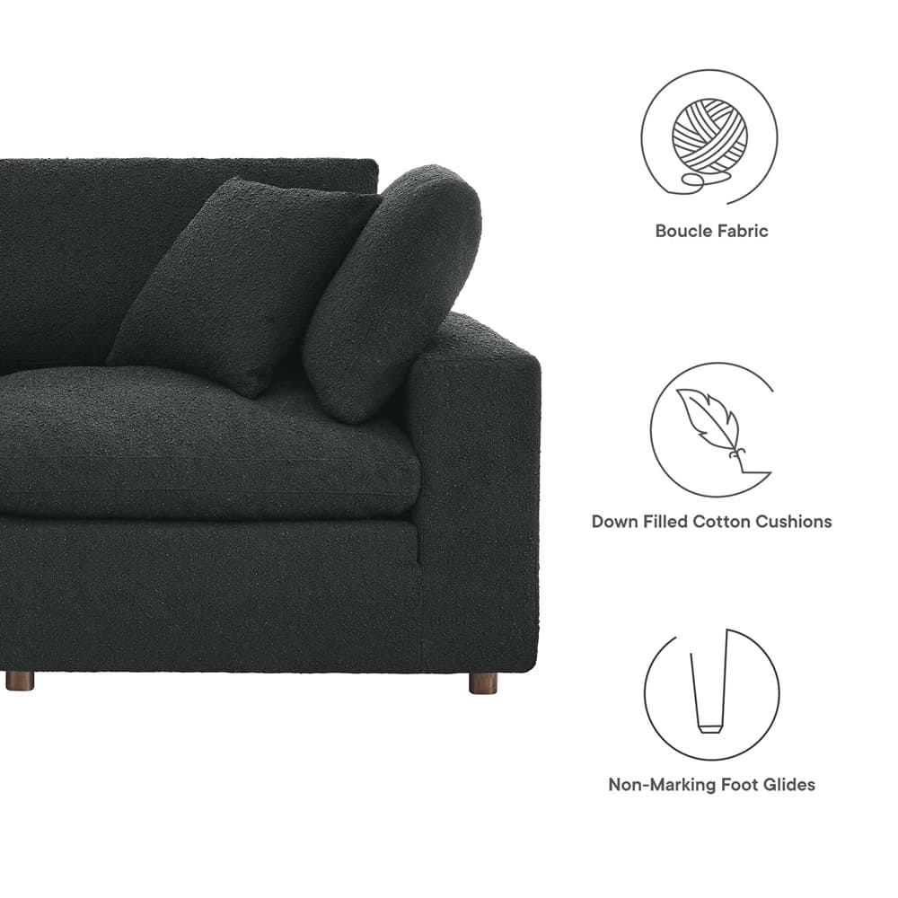 Commix 8-Piece Down Filled Overstuffed Boucle Fabric Sectional Sofa in Black by Modway - Image 2