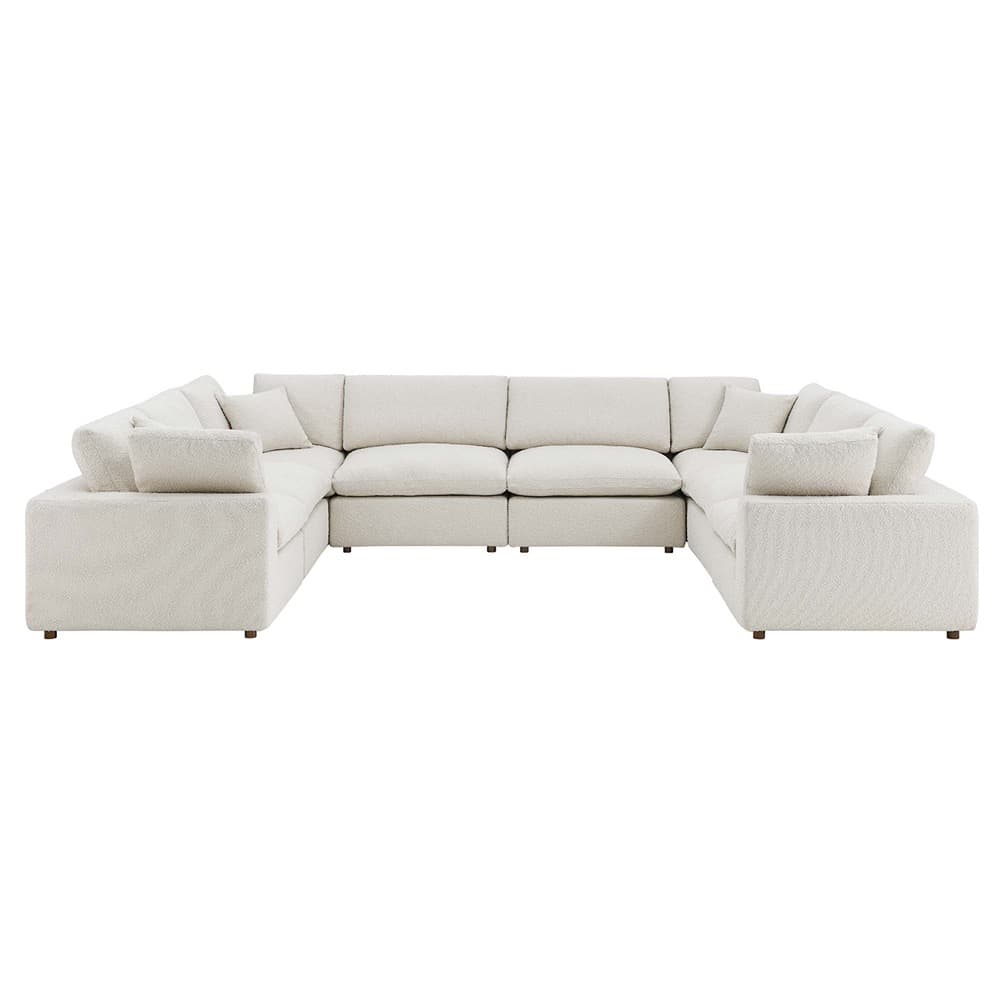 Commix 8-Piece Down Filled Overstuffed Boucle Fabric Sectional Sofa in Ivory by Modway