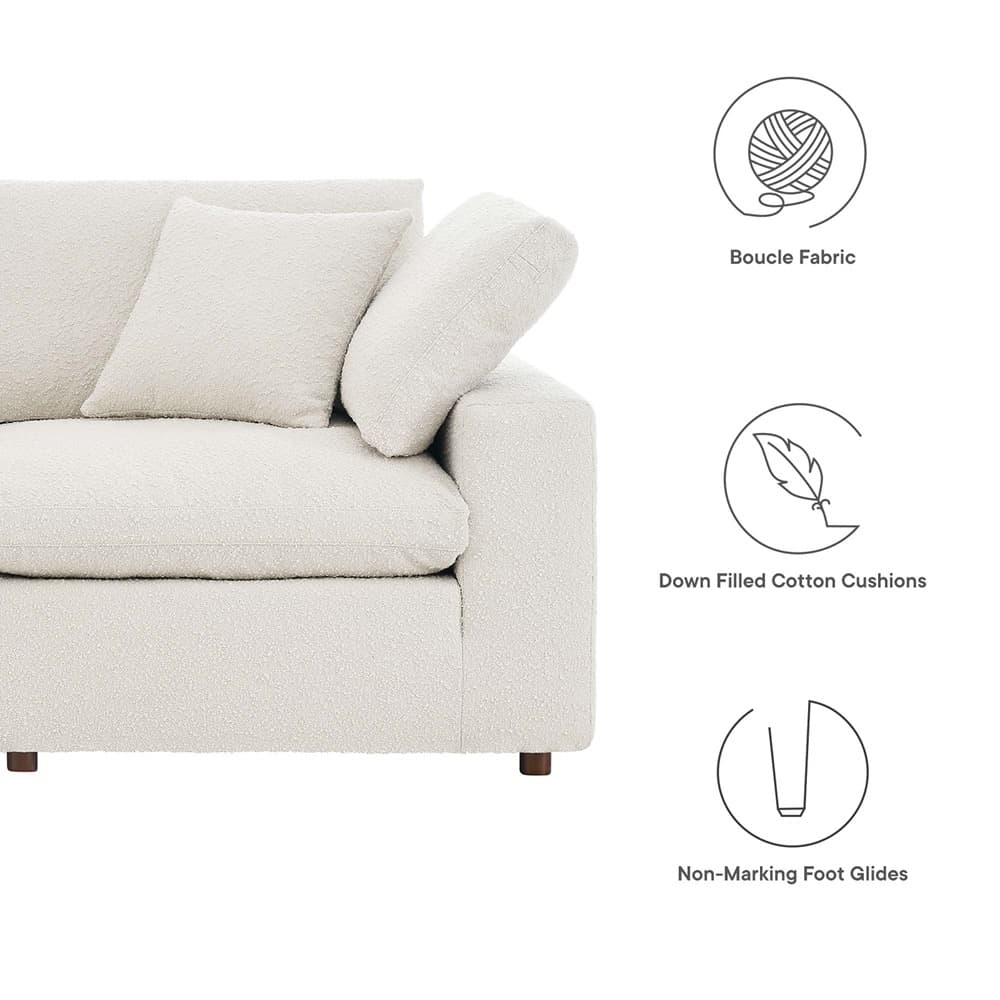 Commix 8-Piece Down Filled Overstuffed Boucle Fabric Sectional Sofa in Ivory by Modway - Image 2