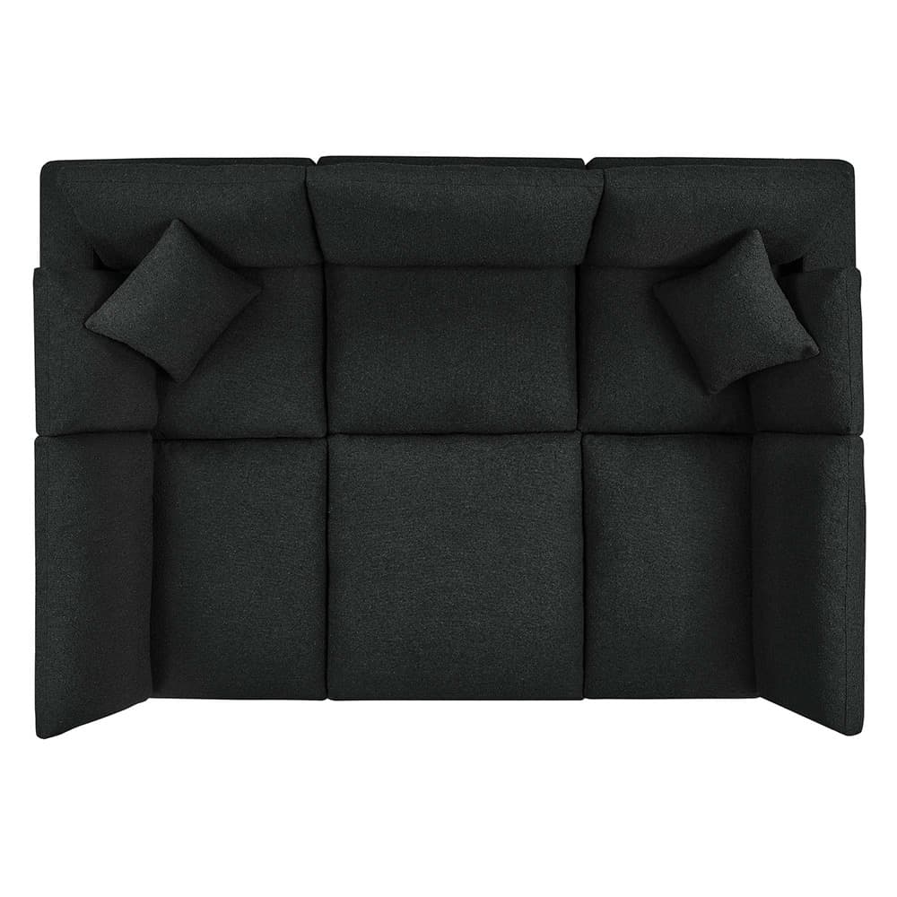Commix 6-Piece Down Filled Overstuffed Boucle Fabric Sectional Sofa in Black by Modway - Image 3