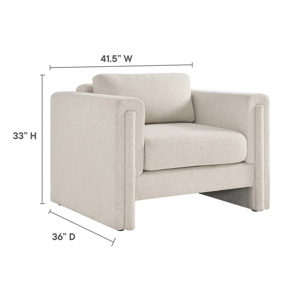 Visible Fabric Armchair in Ivory by Modway - Image 3
