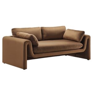 Waverly Performance Velvet Sofa in Brown by Modway