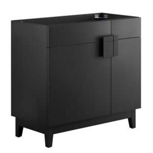 Miles 36" Bathroom Vanity Cabinet (Sink Basin Not Included) in Black by Modway