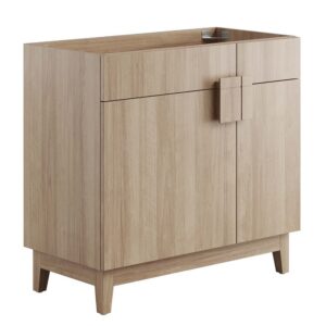 Miles 36" Bathroom Vanity Cabinet (Sink Basin Not Included) in Oak by Modway