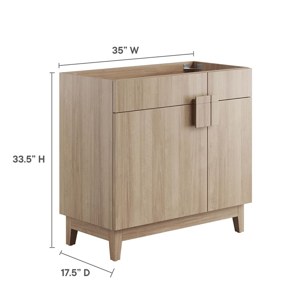 Miles 36" Bathroom Vanity Cabinet (Sink Basin Not Included) in Oak by Modway - Image 3