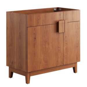 Miles 36" Bathroom Vanity Cabinet (Sink Basin Not Included) in Walnut by Modway