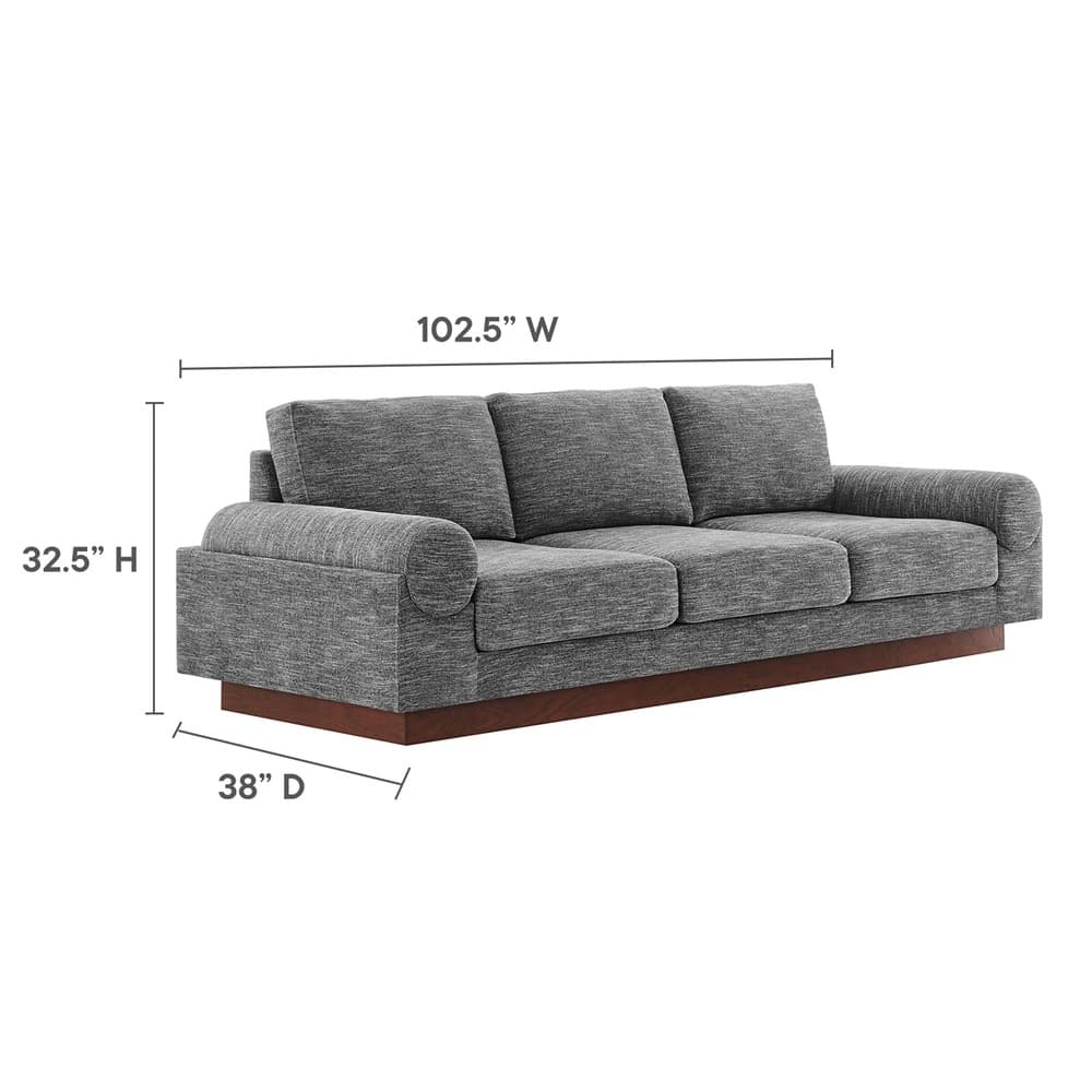 Oasis Upholstered Fabric Sofa in Gray by Modway - Image 3