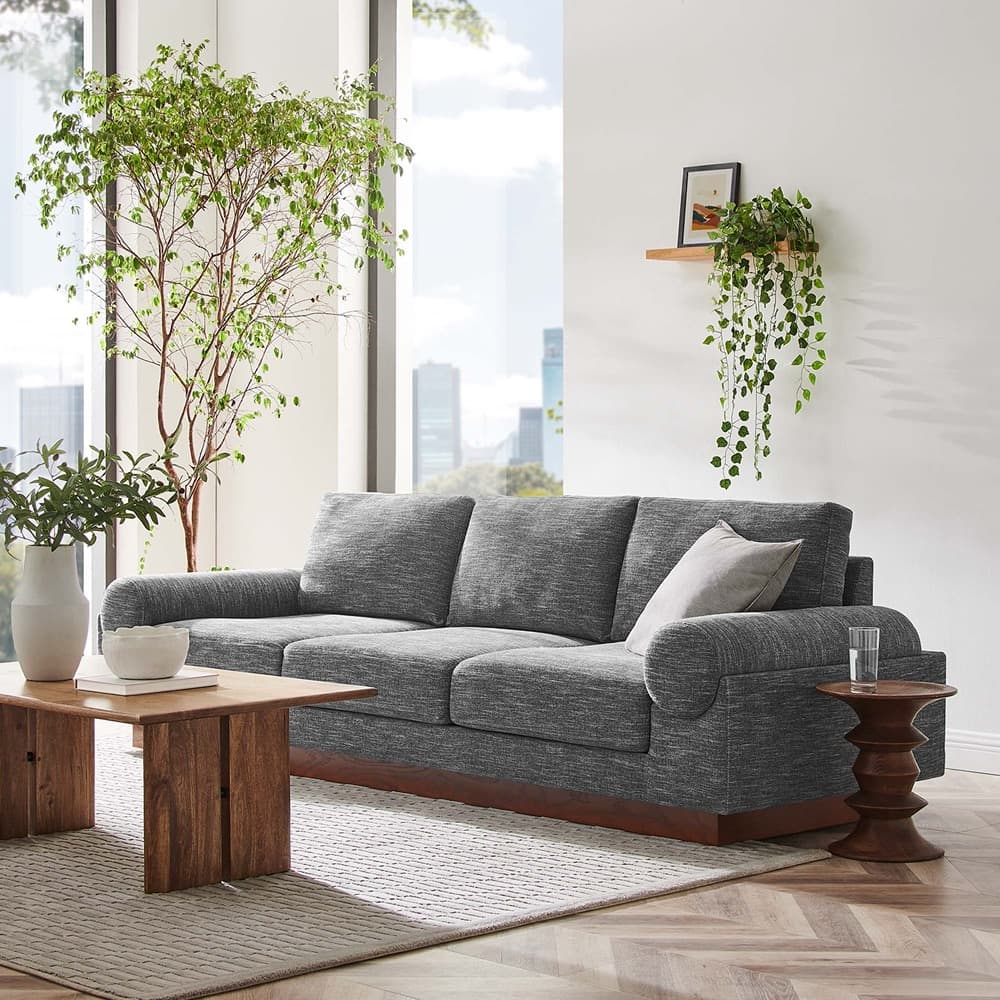 Oasis Upholstered Fabric Sofa in Gray by Modway - Image 8