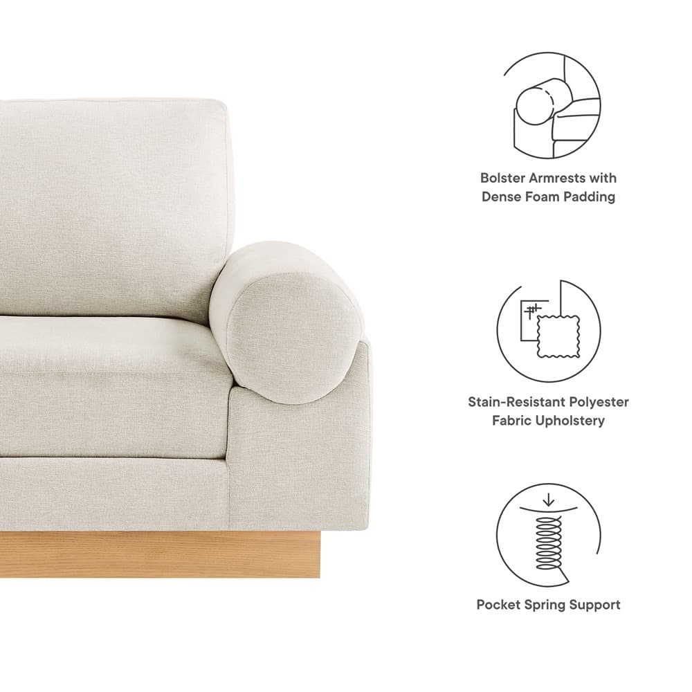 Oasis Upholstered Fabric Armchair in Ivory by Modway - Image 2