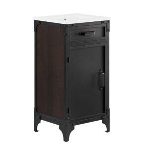Steamforge 18" Bathroom Vanity in White black by Modway