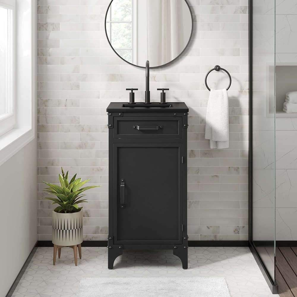 Steamforge 18" Bathroom Vanity in Black Black by Modway - Image 15