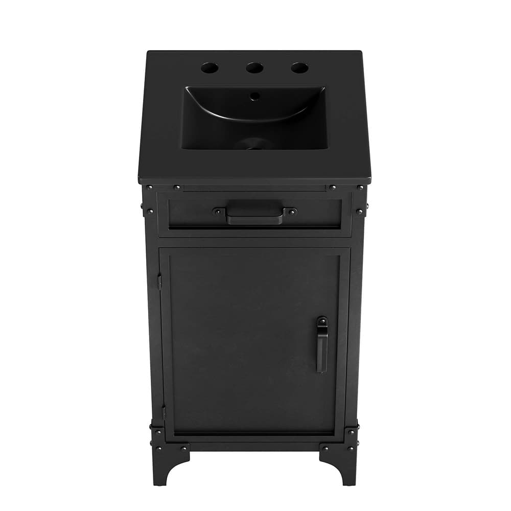 Steamforge 18" Bathroom Vanity in Black Black by Modway - Image 13