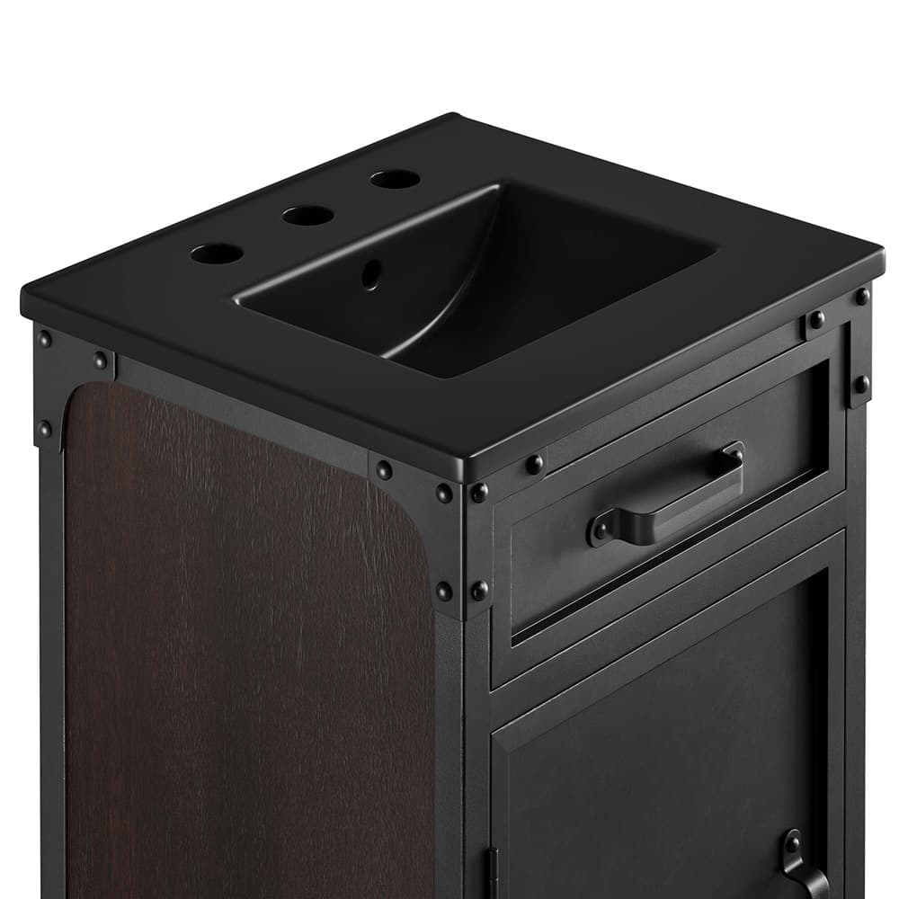 Steamforge 18" Bathroom Vanity in Black Black by Modway - Image 6