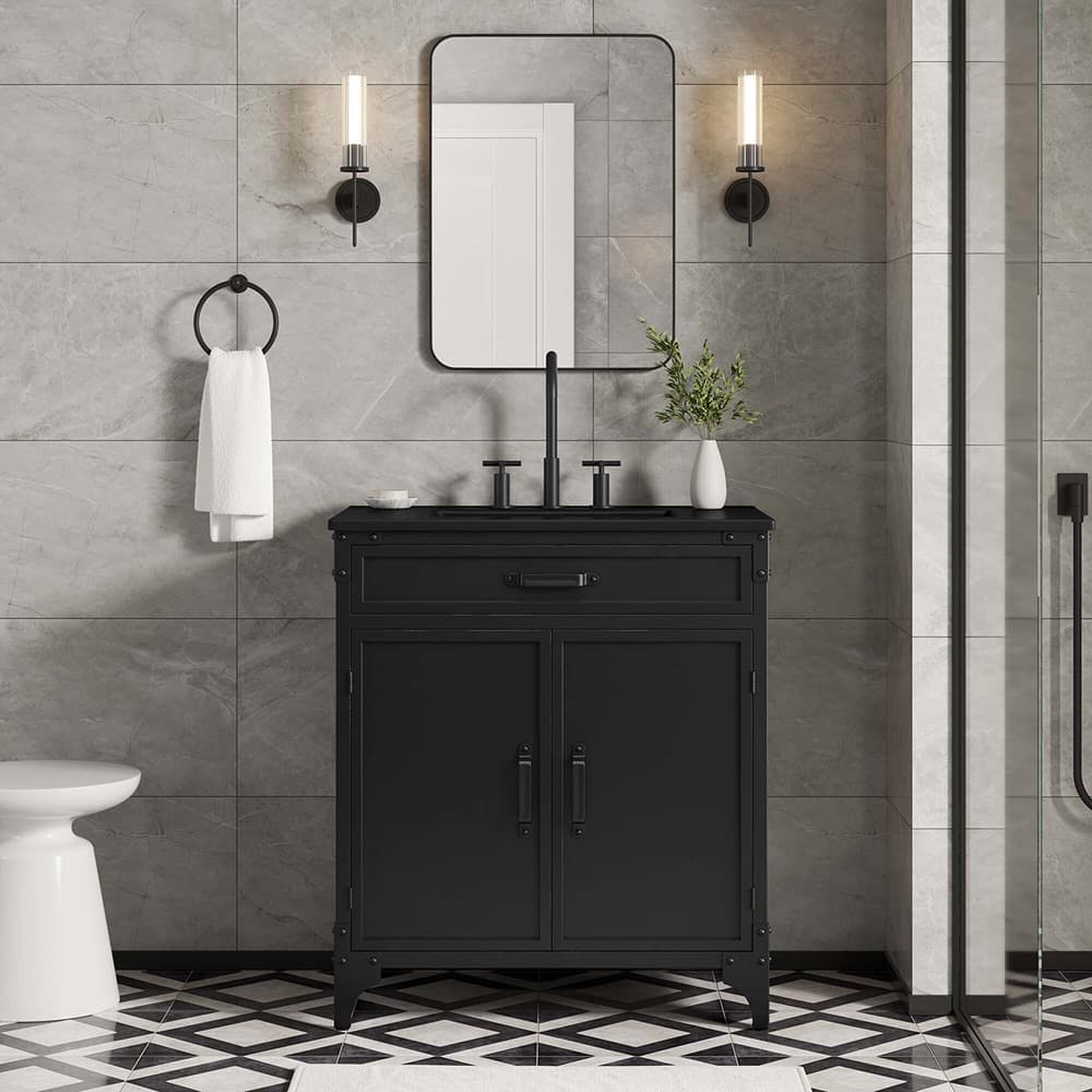 Steamforge 30" Bathroom Vanity in Black Black by Modway - Image 10