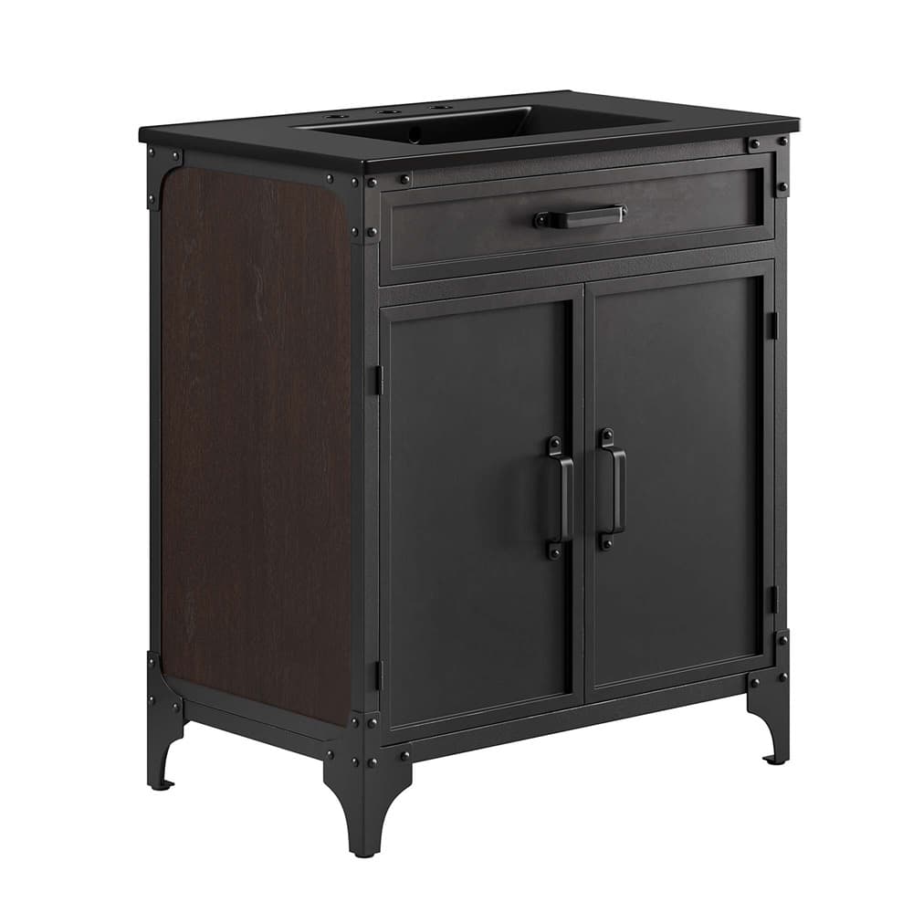 Steamforge 30" Bathroom Vanity in Black Black by Modway