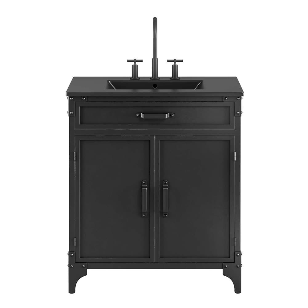 Steamforge 30" Bathroom Vanity in Black Black by Modway - Image 6
