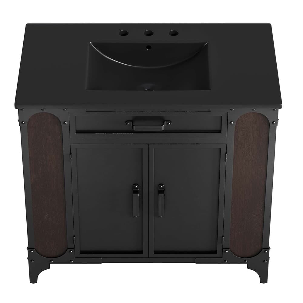 Steamforge 36" Bathroom Vanity in Black Black by Modway - Image 8