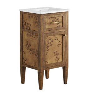 Elysian 18" Wood Bathroom Vanity in White Brown by Modway
