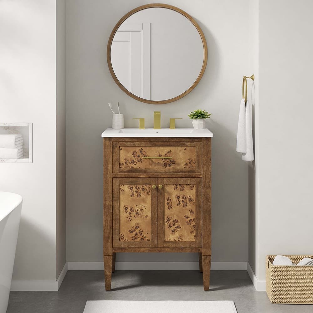 Elysian 24" Wood Bathroom Vanity in White Brown by Modway - Image 11