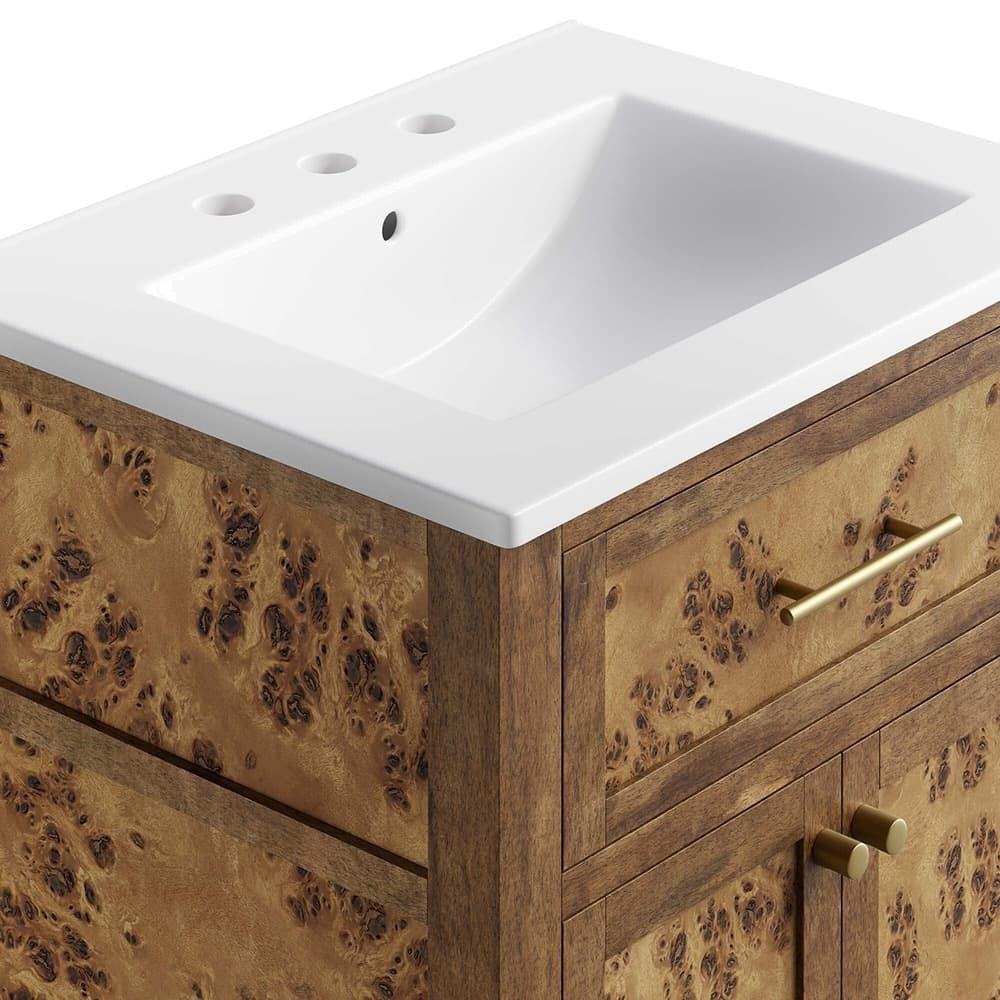 Elysian 24" Wood Bathroom Vanity in White Brown by Modway - Image 10