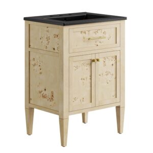 Elysian 24" Wood Bathroom Vanity in Black Burl by Modway