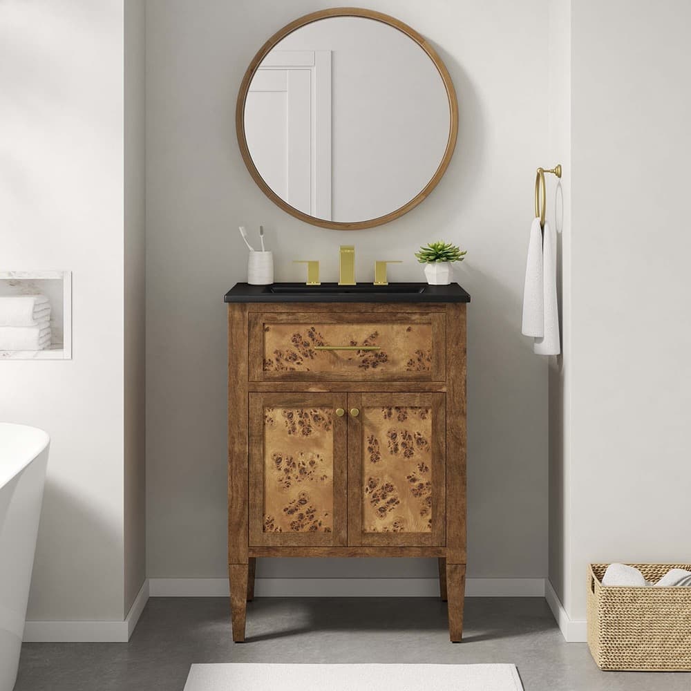 Elysian 24" Wood Bathroom Vanity in Black Brown by Modway - Image 11