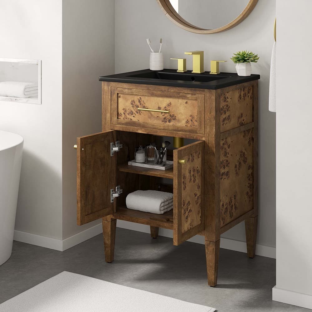 Elysian 24" Wood Bathroom Vanity in Black Brown by Modway - Image 12