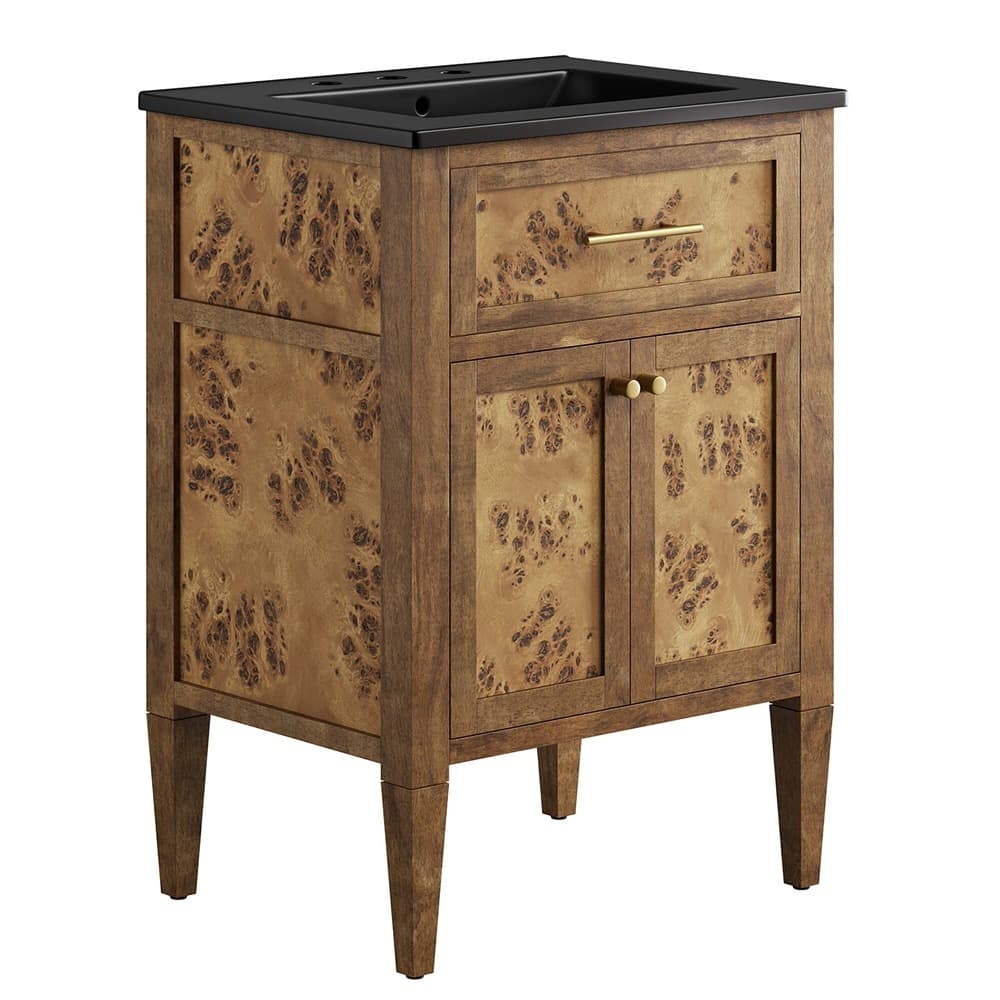 Elysian 24" Wood Bathroom Vanity in Black Brown by Modway