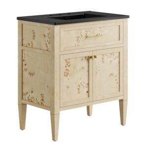 Elysian 30" Wood Bathroom Vanity in Black Burl by Modway
