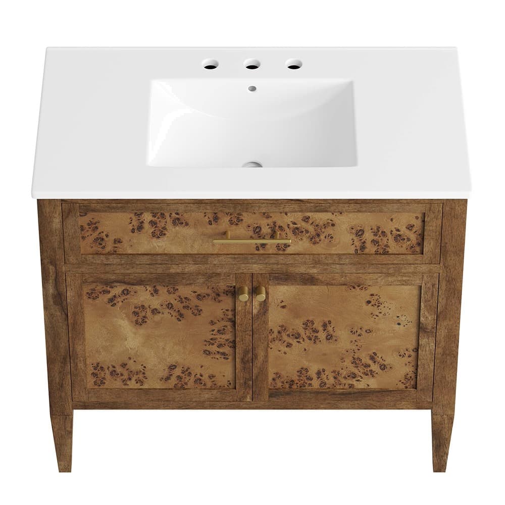 Elysian 36" Wood Bathroom Vanity in White Brown by Modway - Image 8