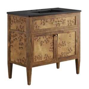 Elysian 36" Wood Bathroom Vanity in Black Brown by Modway
