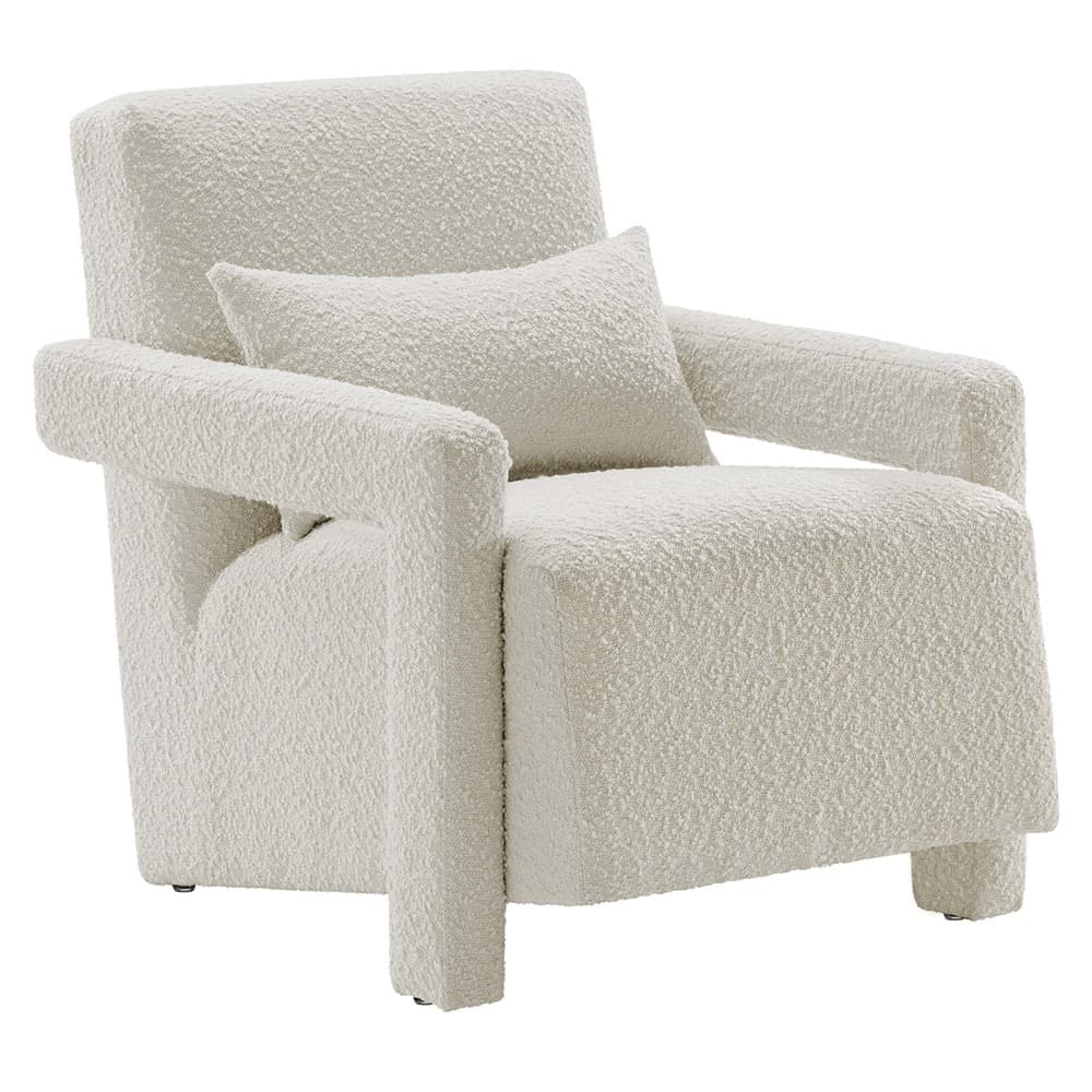 Mirage Boucle Upholstered Armchair in Ivory by Modway
