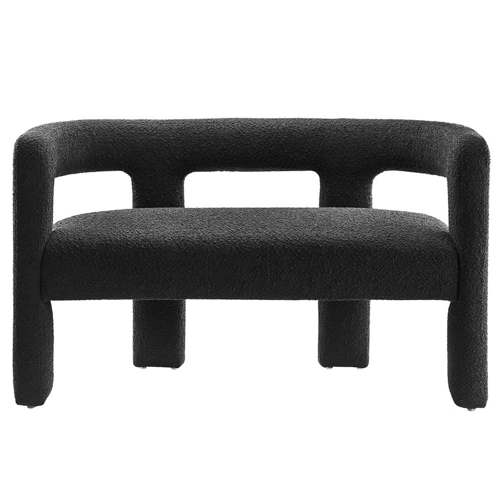 Kayla Boucle Upholstered Loveseat in Black by Modway - Image 6