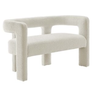 Kayla Boucle Upholstered Loveseat in Ivory by Modway